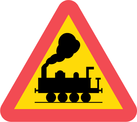 17035 Varning för jarnvagskorsning utan bommar